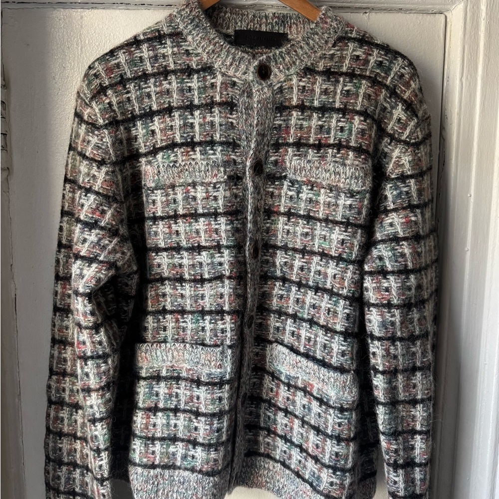 John Varvatos Chamois Multicolor Knit Cardigan Sweater NWT